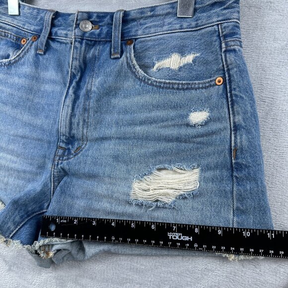 Madewell Jean Shorts Womens Size 29 Relaxed Denim Distressed High Rise Blue - Picture 8 of 9
